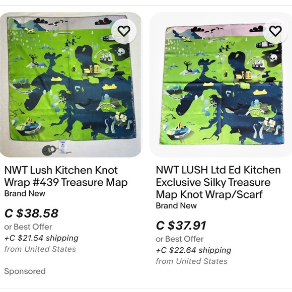 Exclusive Lush Cosmetics - Kitchen Knot Wrap - Treasure Map 2023 NWT - Picture 8 of 8